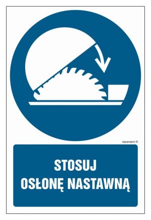 GL014 Stosuj osłonę nastawną